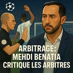 Medhi Benatia conteste l'arbitrage lors du match OM-Atalanta en Ligue des champions