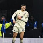 Matias Fernandez-Pardo buteur lors de Rennes-Lille en Ligue 1 J26