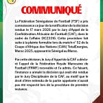 Communique officiel de la Federation Senegalaise de Football apres la decision de la CAF sur la CAN 2025