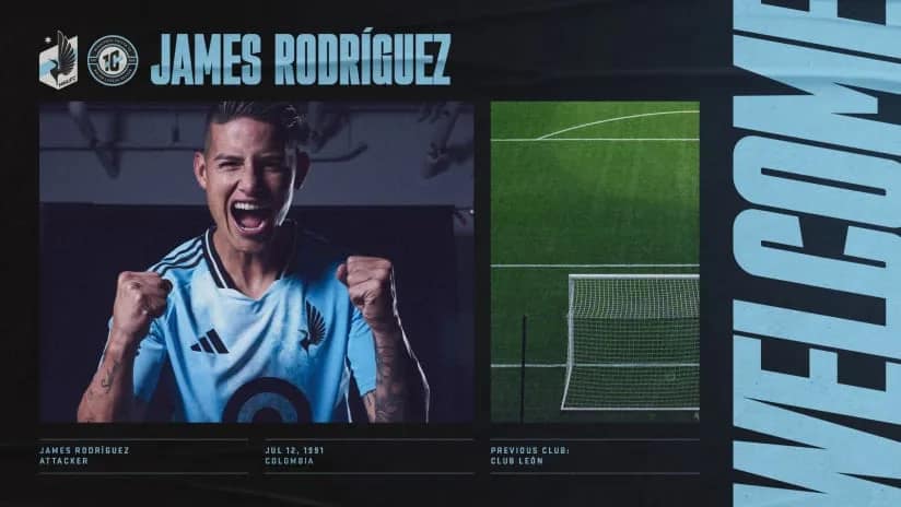 James Rodriguez avec le maillot de Minnesota United en MLS 2026