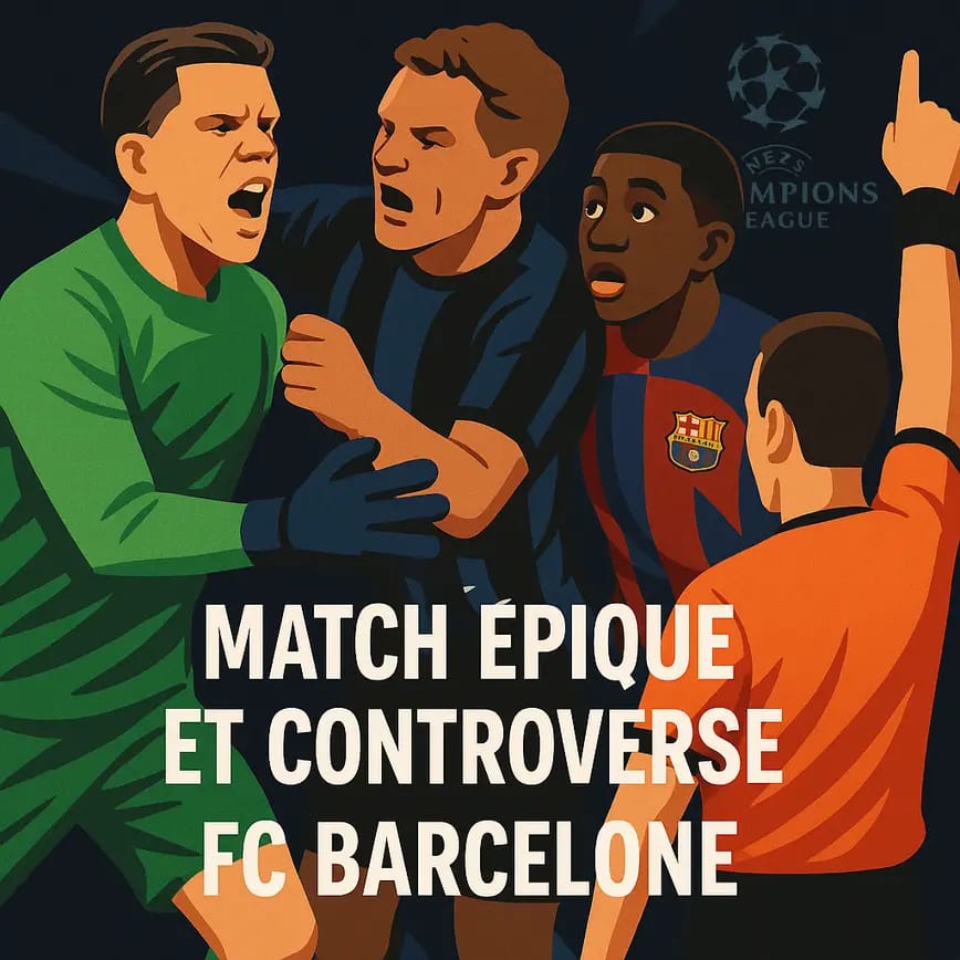 Action du match FC Barcelone contre Bruges en Ligue des champions avec intervention VAR