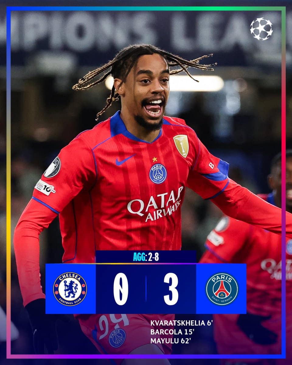 PSG celebre qualification Champions League 2026 contre Chelsea